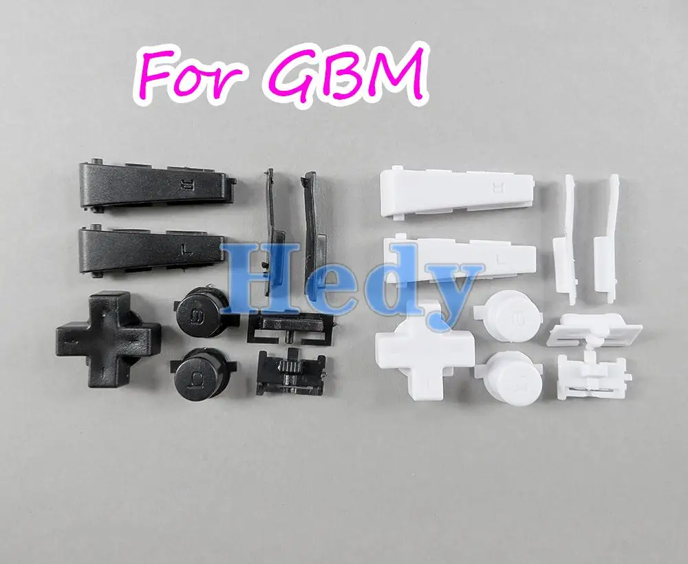 10sets Plastic Full Buttons Set Power On Off SP R L A B D-Pad Buttons For Nintend GBM Console Shell Button Keys Replacement