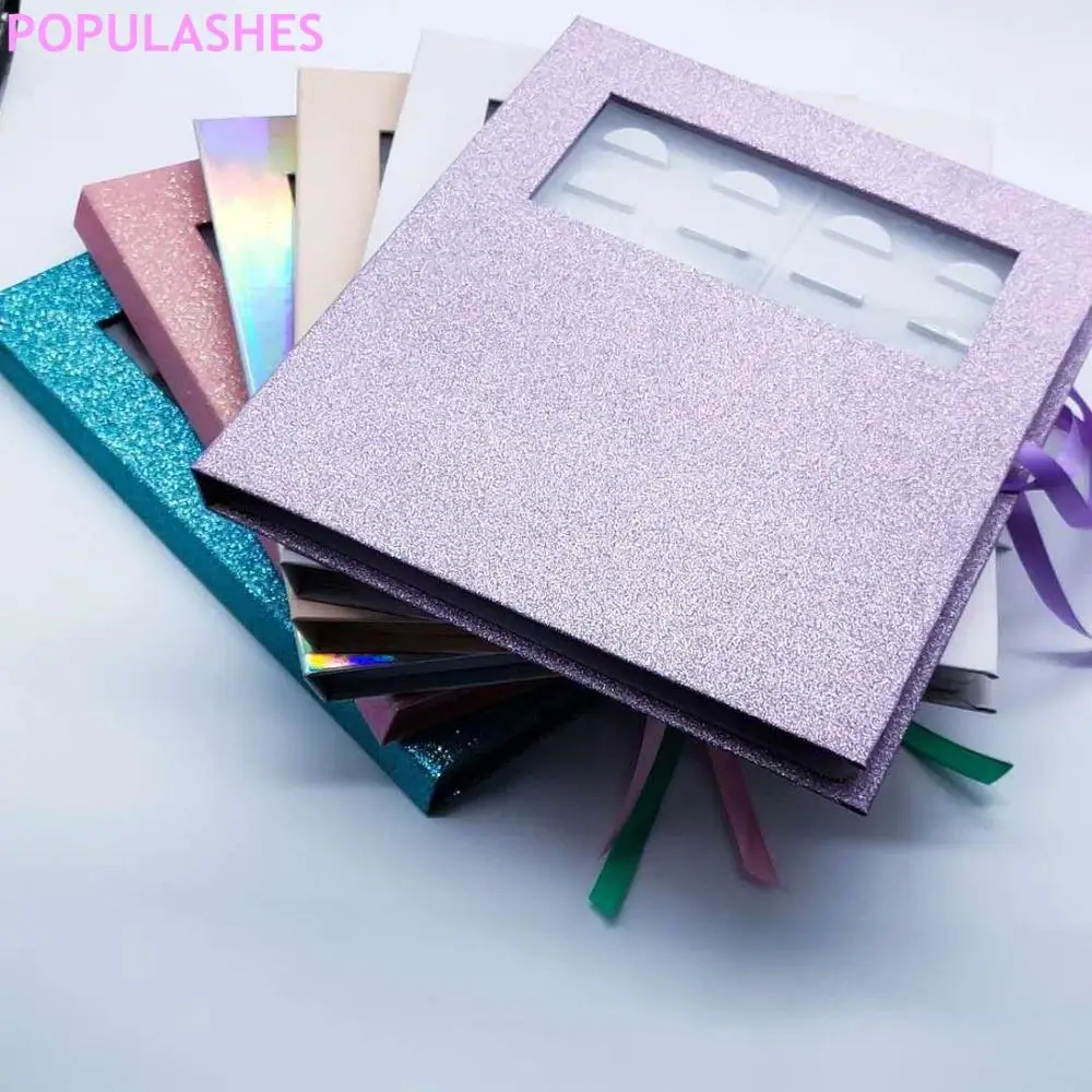 Wholesale 16 Pairs Lashes Package Eye Lash Book Pack Laser False Eyelashes Packaging Makeup Custom Logo