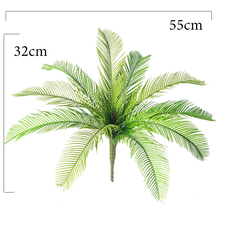 40 cm künstliche Pflanzen Cycas Palme Kunststoff tropische Pflanze gefälschte Baumblätter falsche Blätter für Hausgarten Hochzeitsdekoration
