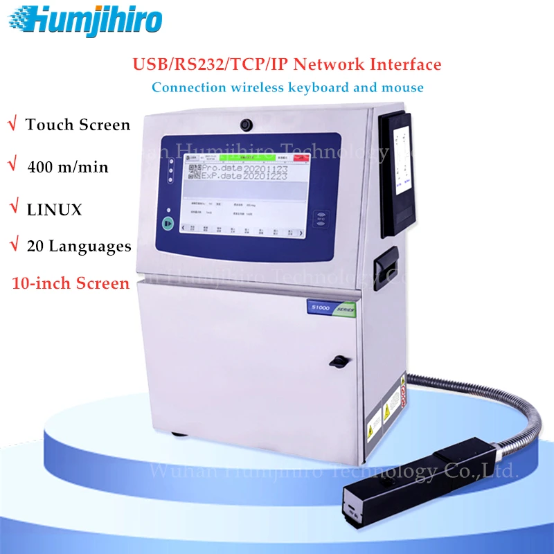 Printer Inkjet kontinyu 400m/menit, Printer Inkjet Online industri otomatis, kabel botol pipa kode QR, Printer Inkjet