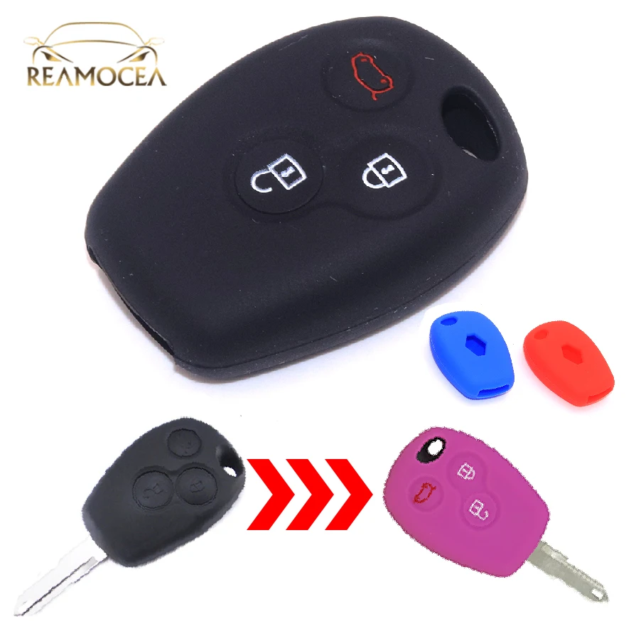 

Reamocea силиконовый пульт дистанционного управления с 3 кнопками, складной чехол для автомобильного ключа, подходит для Renault Clio Master Megane Modus Espace Dacia Logan