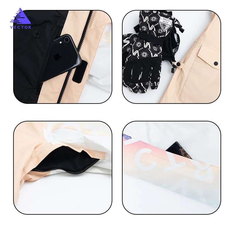 Women Ski Jacket Brands Korea Thick Warm Skiing Snow Jacket Winter Warm Waterproof Windproof Skiing and Snowboarding Suits