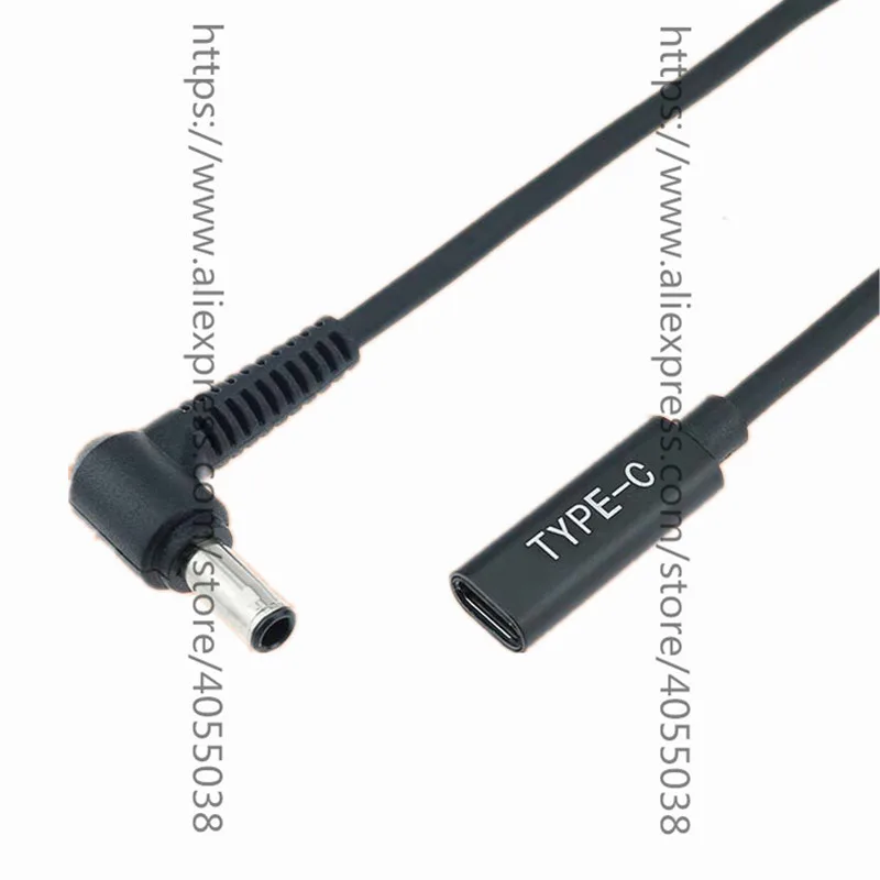 90 Degree DC 19V 5.5 3.0mm Male to USB 3.1 Type C USB-C Female jack Power Plug PD Trigger 5.5*3.0mm For Samsung 19V Laptop Cable