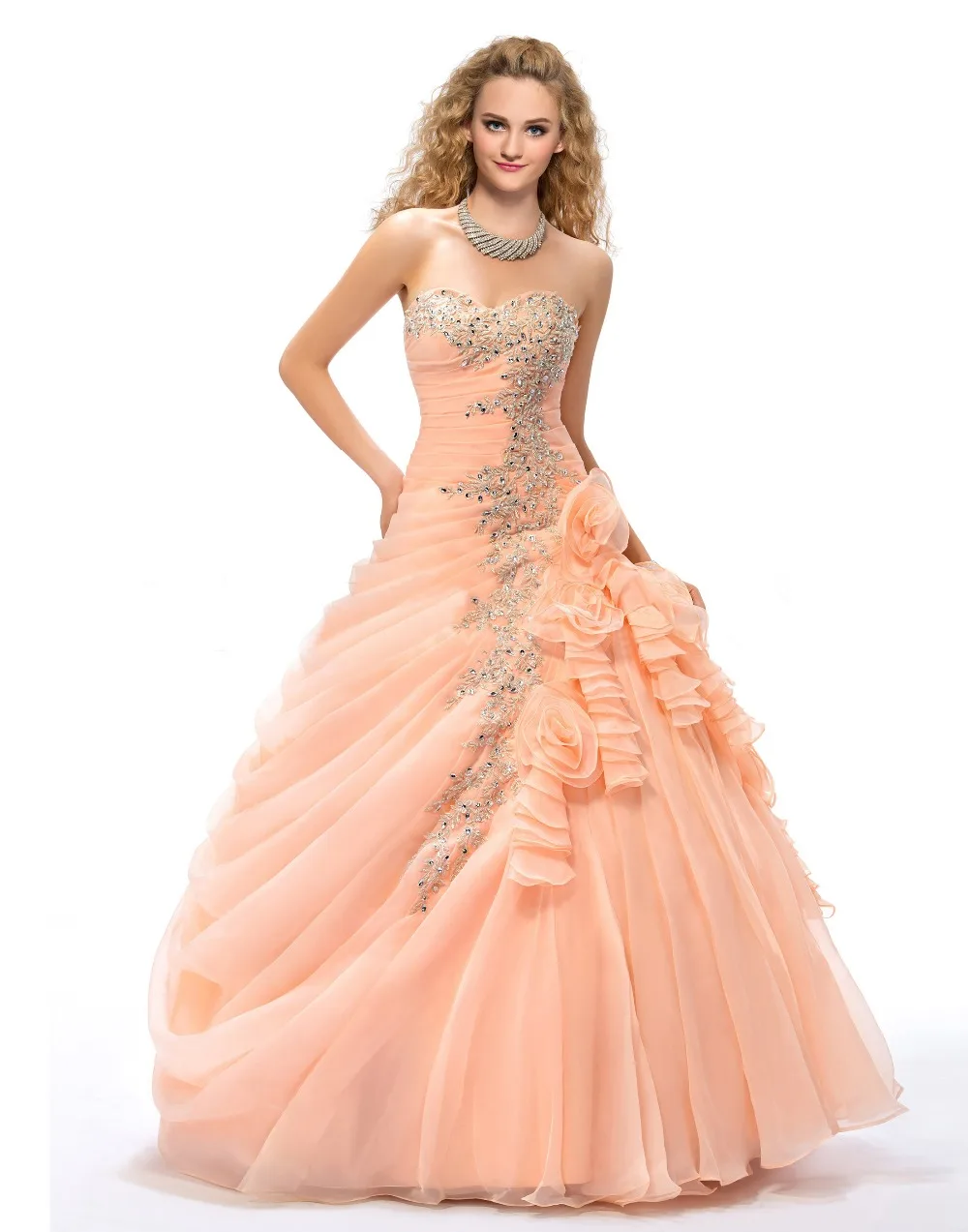 quinceanera ball gowns sweetheart princess crystal vestido de noiva organza fliwers party prom 2018 Mother of the Bride Dresses