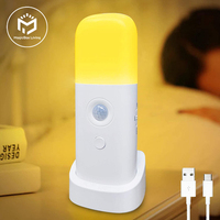 Motion Sensor Night Light Indoor, USB Rechargeable Dimmable LED Light,Portable Motion Activated Night Lamp for Kids Room Bedroom