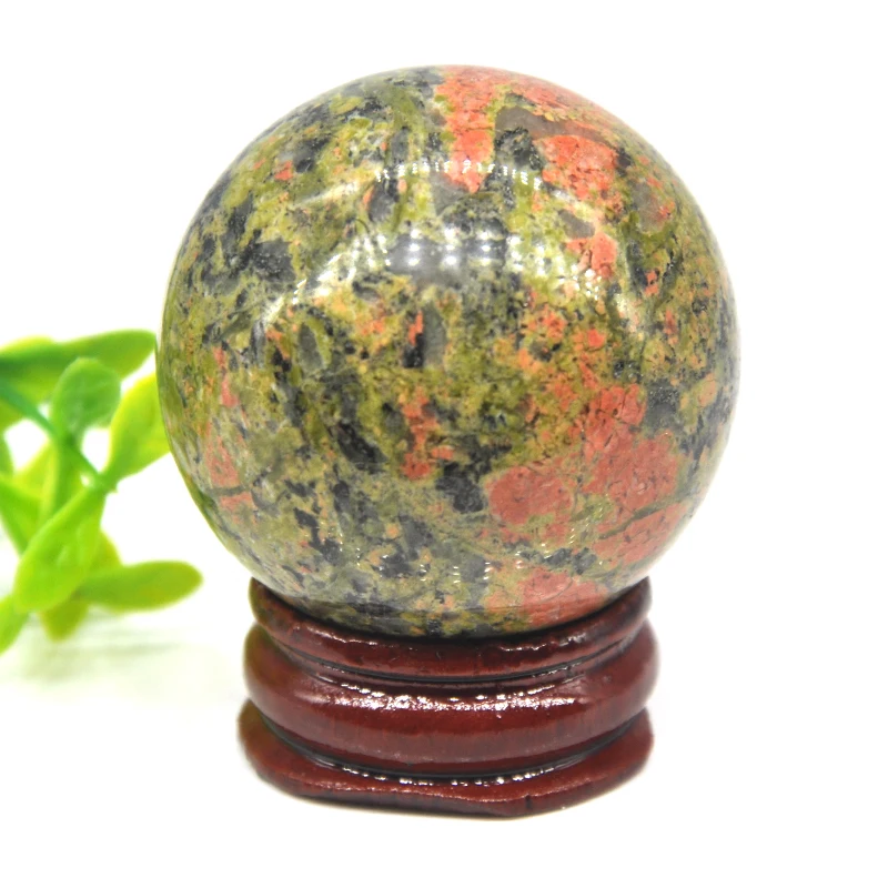 1PC Natural Crystal Ball Unakite Stone Globe Massaging Ball Reiki Healing Quartz Ball Natural Stone Home Decoration Gifts