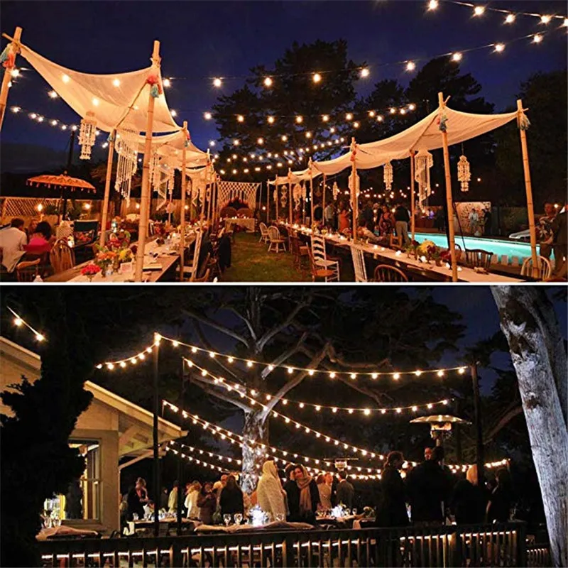 10M 50Led Solar Powered Bulbs Led String Lights for Outdoor Lighting Courtyard Street Garden Led Fairy Lights Christmas Garland