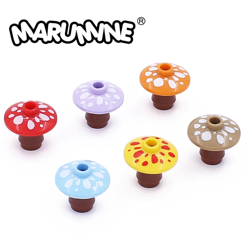 Marumine MOC Mushroom 12992 Building Blocks Fungus 59900 4740 40PCS Plant Natural Parts Pieces Model Accessories Stacking Bricks