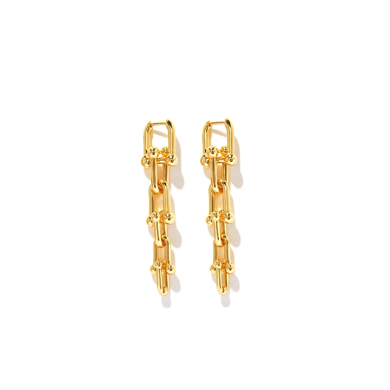 2020 New Brand Punk Earrings for Women Vintage Metal U Chains Long Earrings Gothic Jewelry Chain Earring Female Tassel Brincos