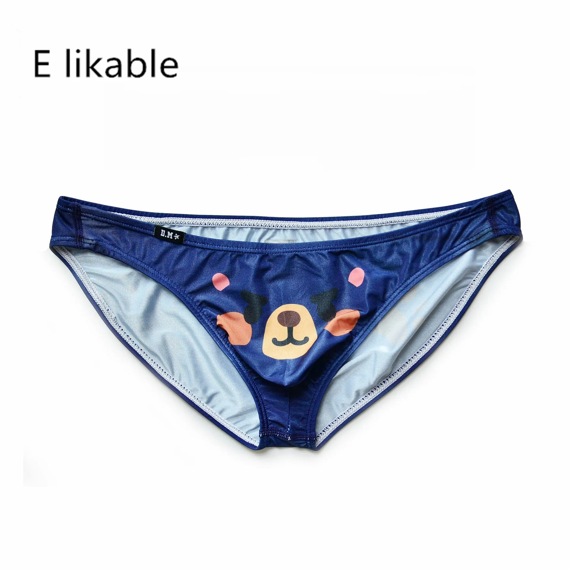 

E likable new youth 2021 fashion polyester men's underwear low waist comfortable breathable sexy cartoon personality briefs