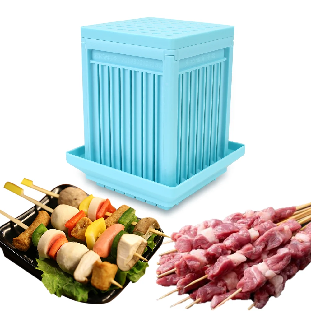 Beef Pork Meat 49 Holes Barbecue Accessories Vegetables Barbecue Stringer Box Machine Kebab Maker Skewer Tools