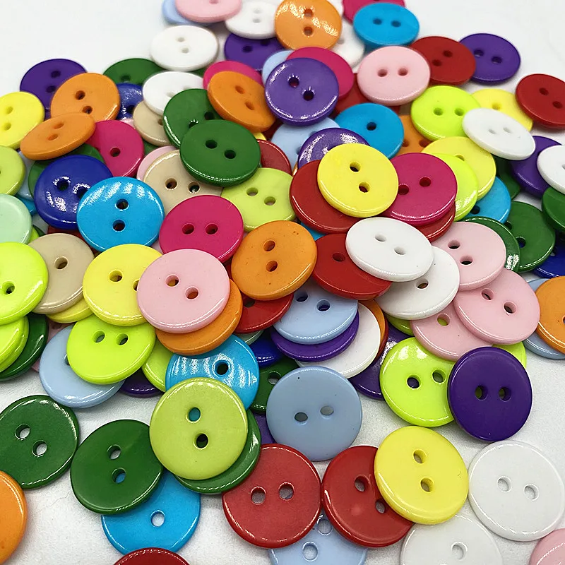9-20mm couleurs Double œil bouton à pain rond en résine boutons à coudre Diy Scrapbooking multicolore