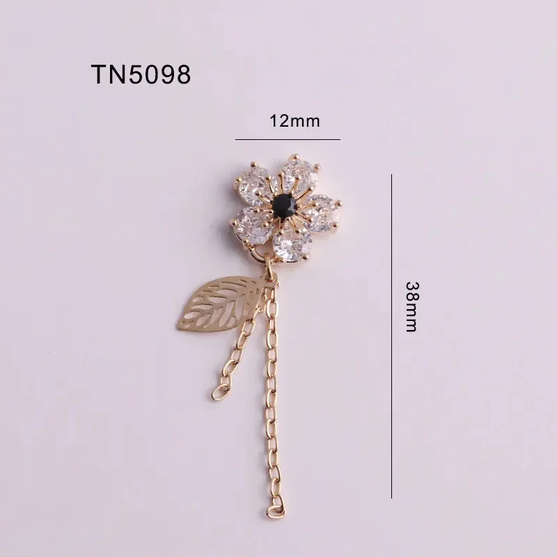 10pcs TN5098 flower tassel Alloy Zircon Nail Art Crystals jewelry Rhinestones nails accessories supplies nail decorations charms