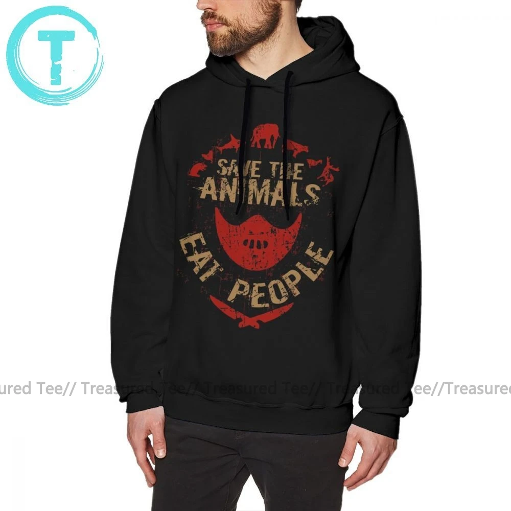 

Hannibal Hoodie Save The Animals, EAT PEOPLE Hoodies Winter Mens Pullover Hoodie Red Cotton Streetwear XXL Long Length Hoodies