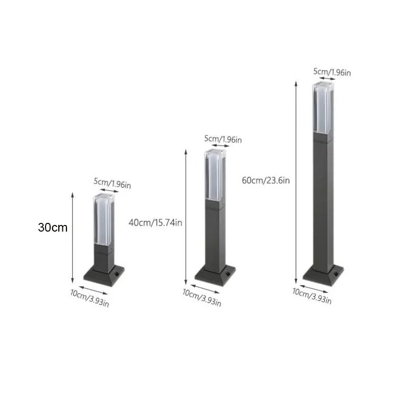 屋外LED芝生ランプ,防水,新しいスタイル,アルミニウム柱,庭の小道,正方形,景観,ip65,AC 85-265v,10w