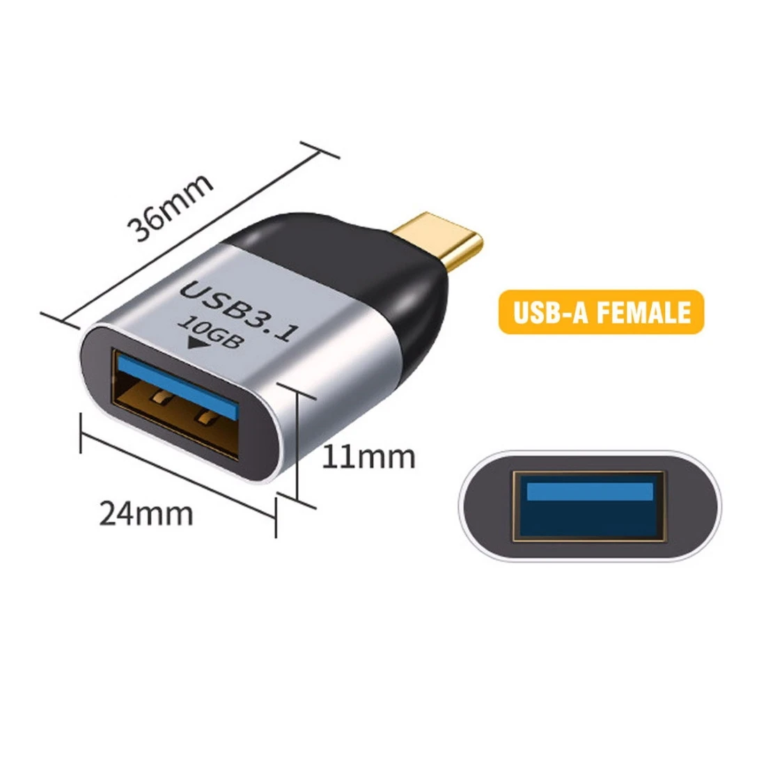 Xiwai Chenyang Type-C OTG Adapter USB 3.0 Type A Female to Type C USB 3.1 Male Host OTG Data 10Gbps Adapter for Laptop & Phone