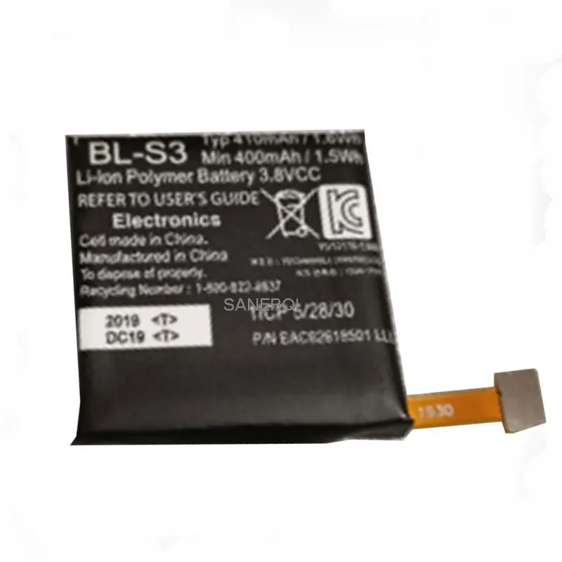 410mah BL-S3 battery for LG G Watch R W110, W150 Urbane Watch bl-s3 batteries