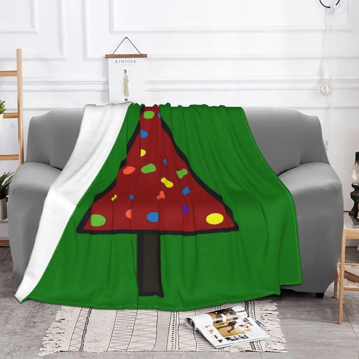 Colcha a cuadros de árbol de Navidad, manta roja y verde, edredones para cama, manta de vellón a cuadros de muselina, colchas de