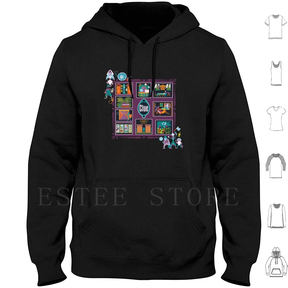 Clue-Haunted Mansion Hoodies, mesurost Ghoul, Halloween Spooky Mansion, Haunted House Clue, Addition