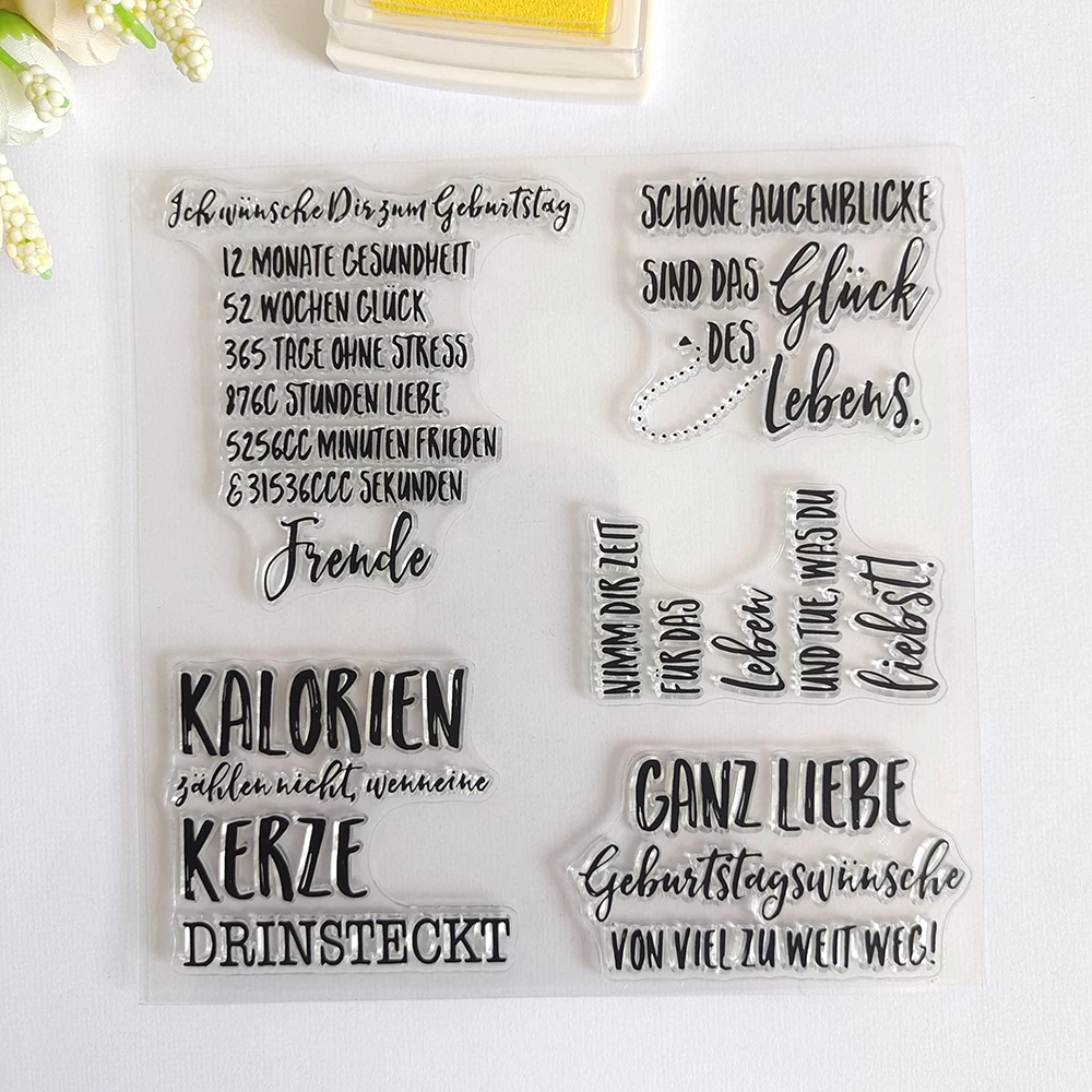 

German Wishes Series 1 Clear Stamps/Seals For DIY Scrapbooking/Card Making/Album Decorative Silicone Stamp Crafts