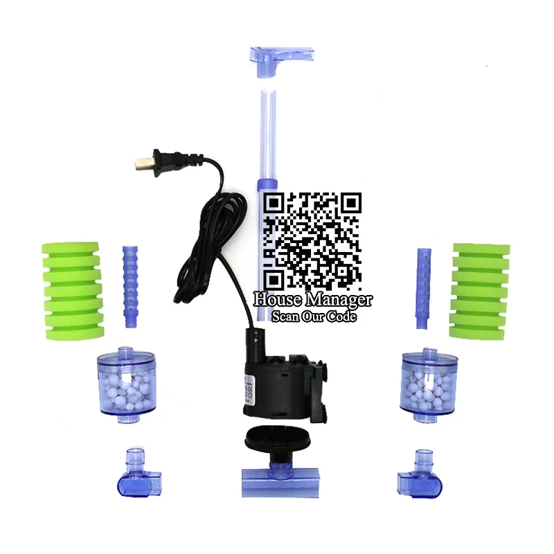 Imagem -03 - Sunsun Bomba de Filtro de Aquário Esponjas Bioquímicas Bolas Biológicas Filtro para Aquário Tanque de Peixes Filtro Bomba Bico Cabeça de Pulverização Topo