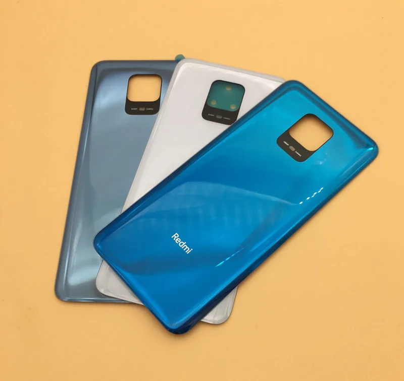 Original Glass Back Cover for Xiaomi Redmi Note 9S and Note 9 Pro, Battery Cover, Rear Door Housing Case Replacement