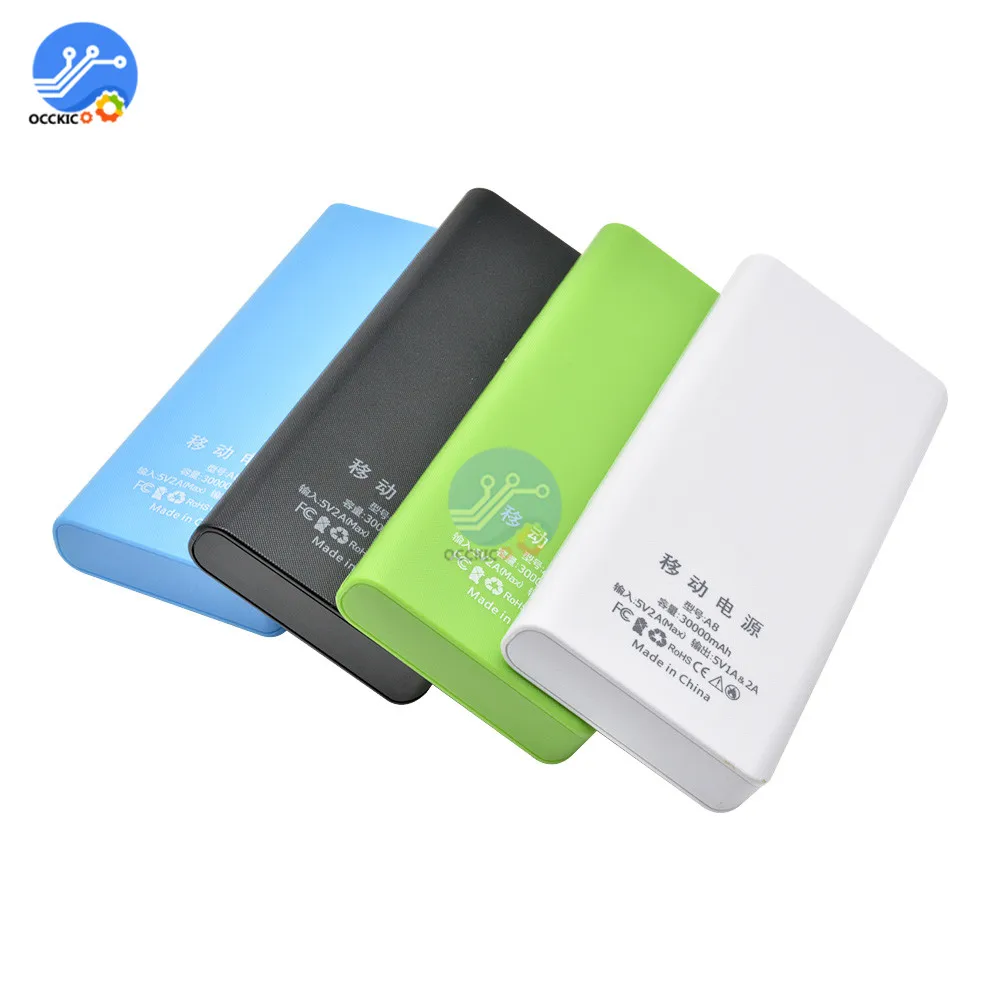 8x18650 Battery Box Power Bank Charger Holder Plastic Shell Case DIY Kit 18650 Cell LCD Display USB Port Without Battery