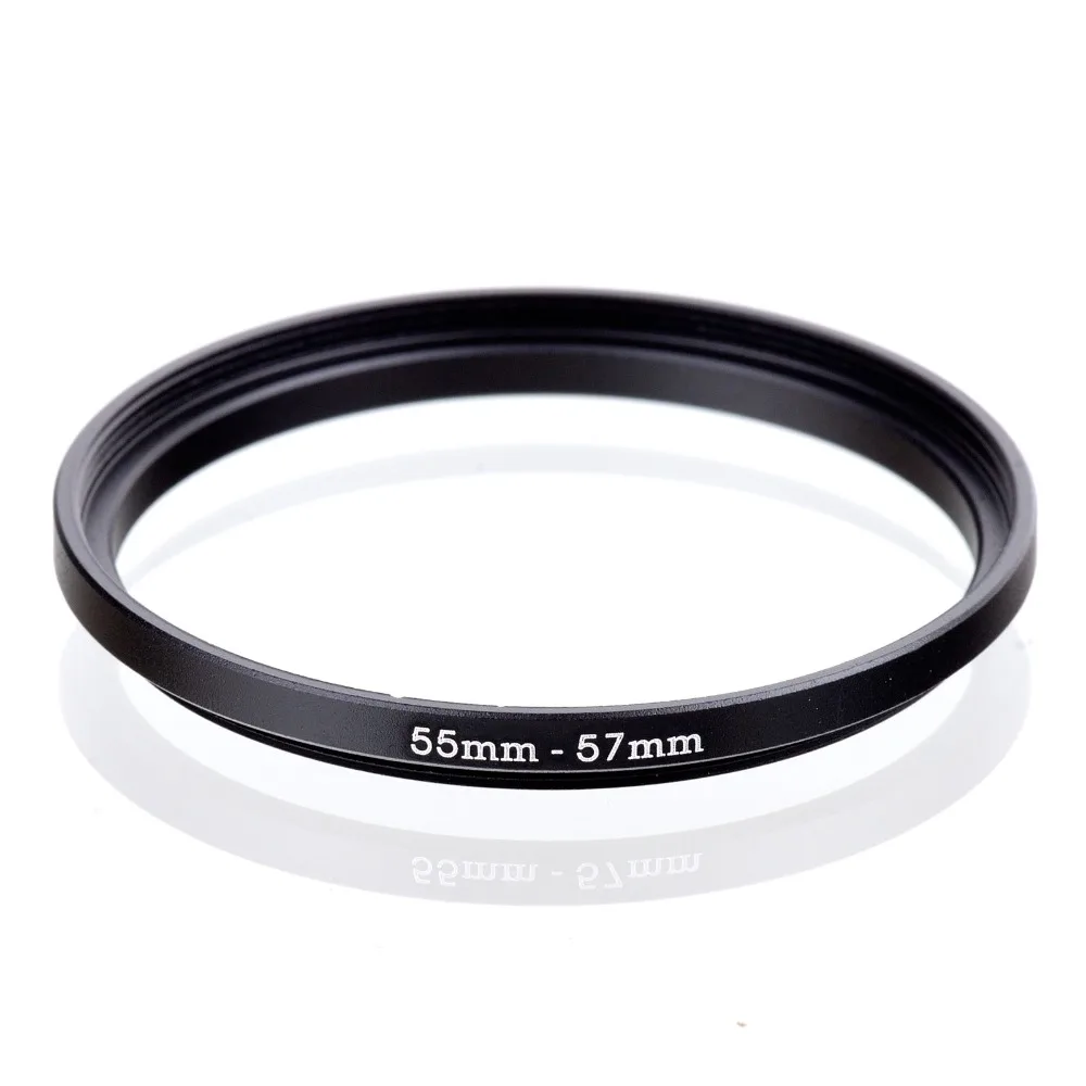 55mm-57mm 55-57mm 55 to 57 Step Up Ring Filter Adapter black