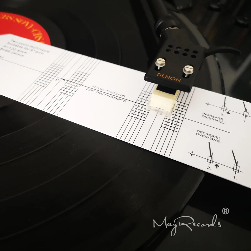 Cartridge Alignment Ruler Protractor LP Vinyl Turntable Phonograph Pickup Calibration Distance Gauge Protractor Adjustment Acces