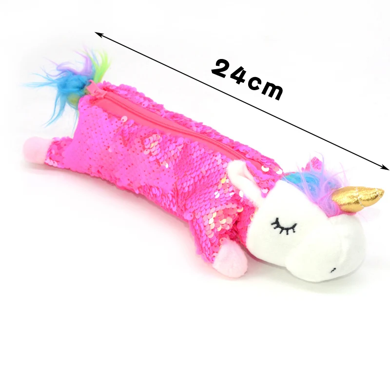 Sequin Pencil Case Crayon Astucci Estuches Lapices Plush Girls Etui Pennen Kawaii School Supplies Kalem Kutusu