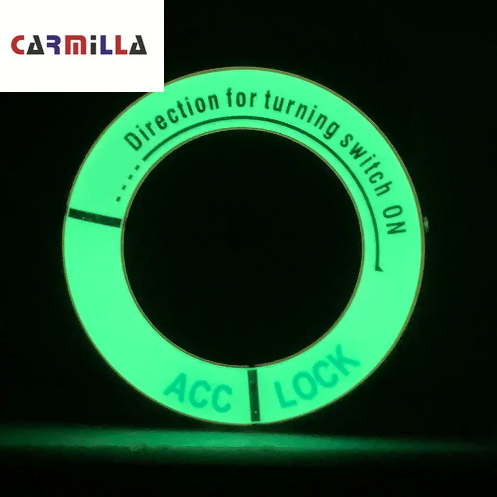 Carmilla Luminous Car Ignition Key Ring Switch Cover Sticker for Civic Accord Fit HRV CRV Odyssey City Crider Accessories