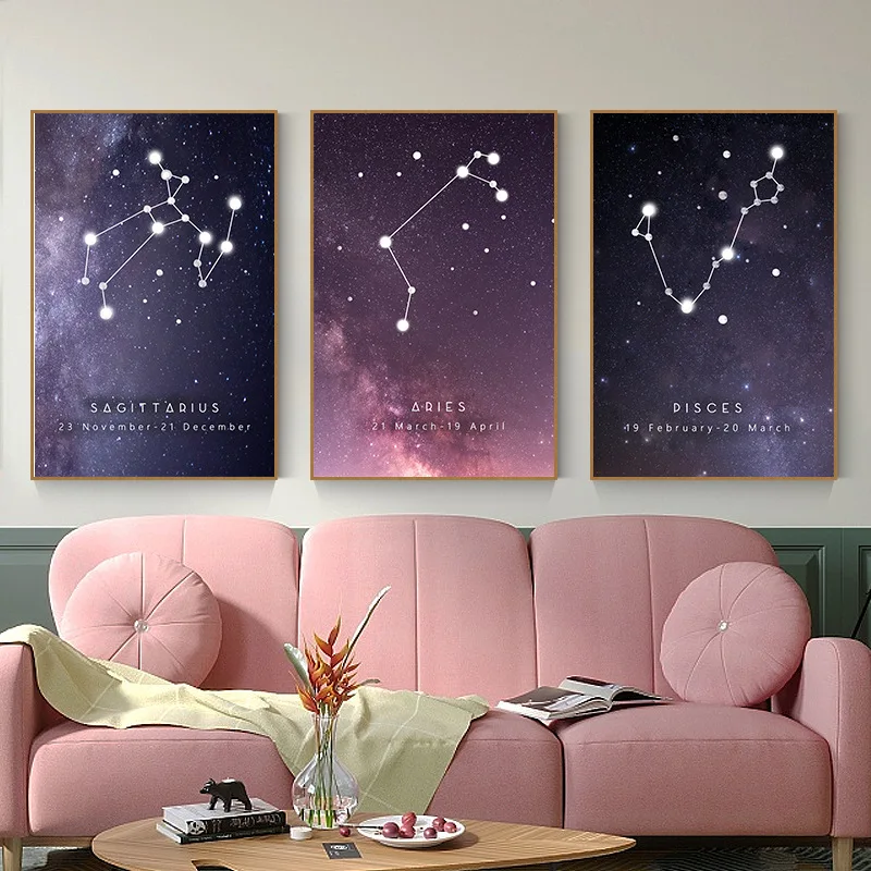 

Nursery Wall Art Twelve Constellations Canvas Painting Posters And Prints Wall Art Picture Nordic Kids Room Decoration Pictures