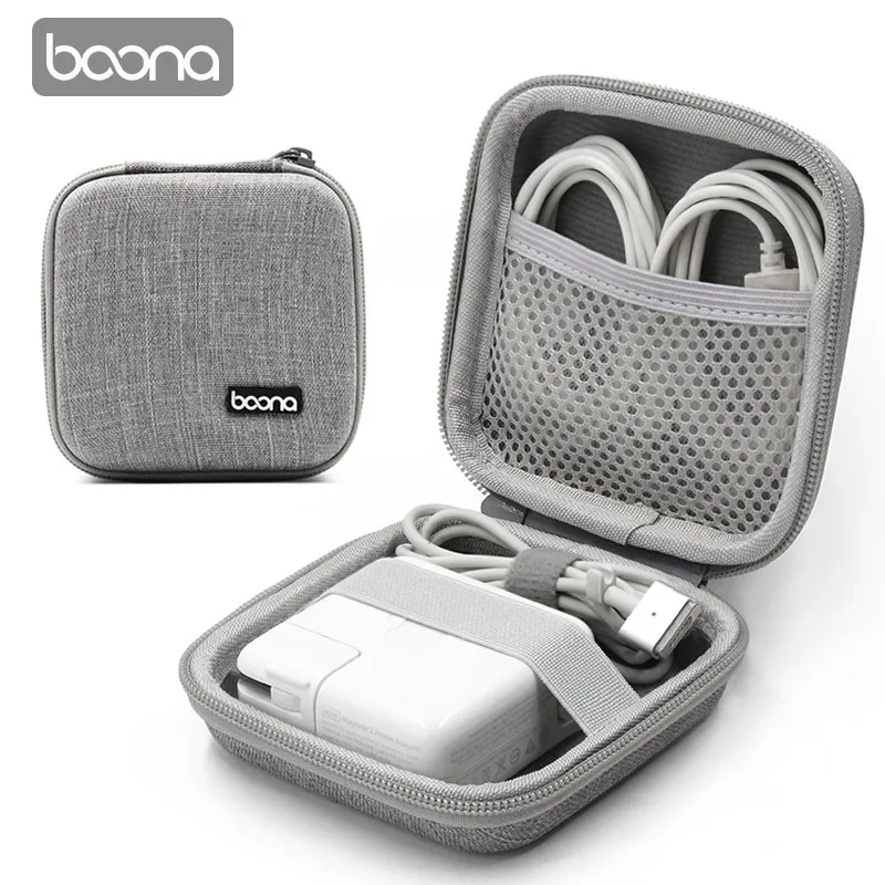 BOONA Laptop Accessories Storage Case Travel Power Supply Case Electronic Gadgets Bag for MacBook Air/Pro