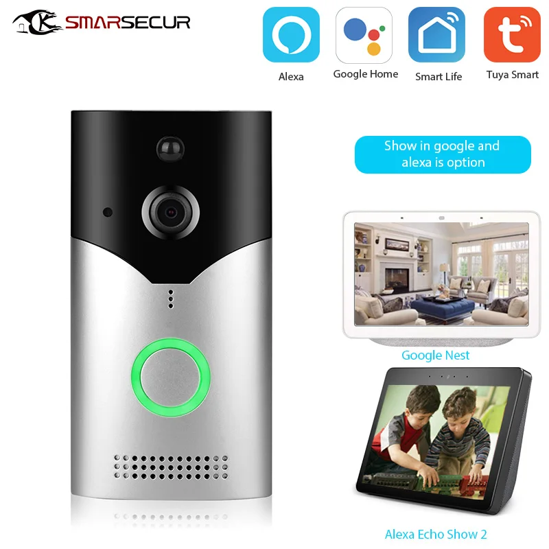 HD 1080P WiFi Doorbell Tuya Smart Life APP Voice Control Wireless Visual Intercom Video Doorbell Rainproof PIR Motion Detector