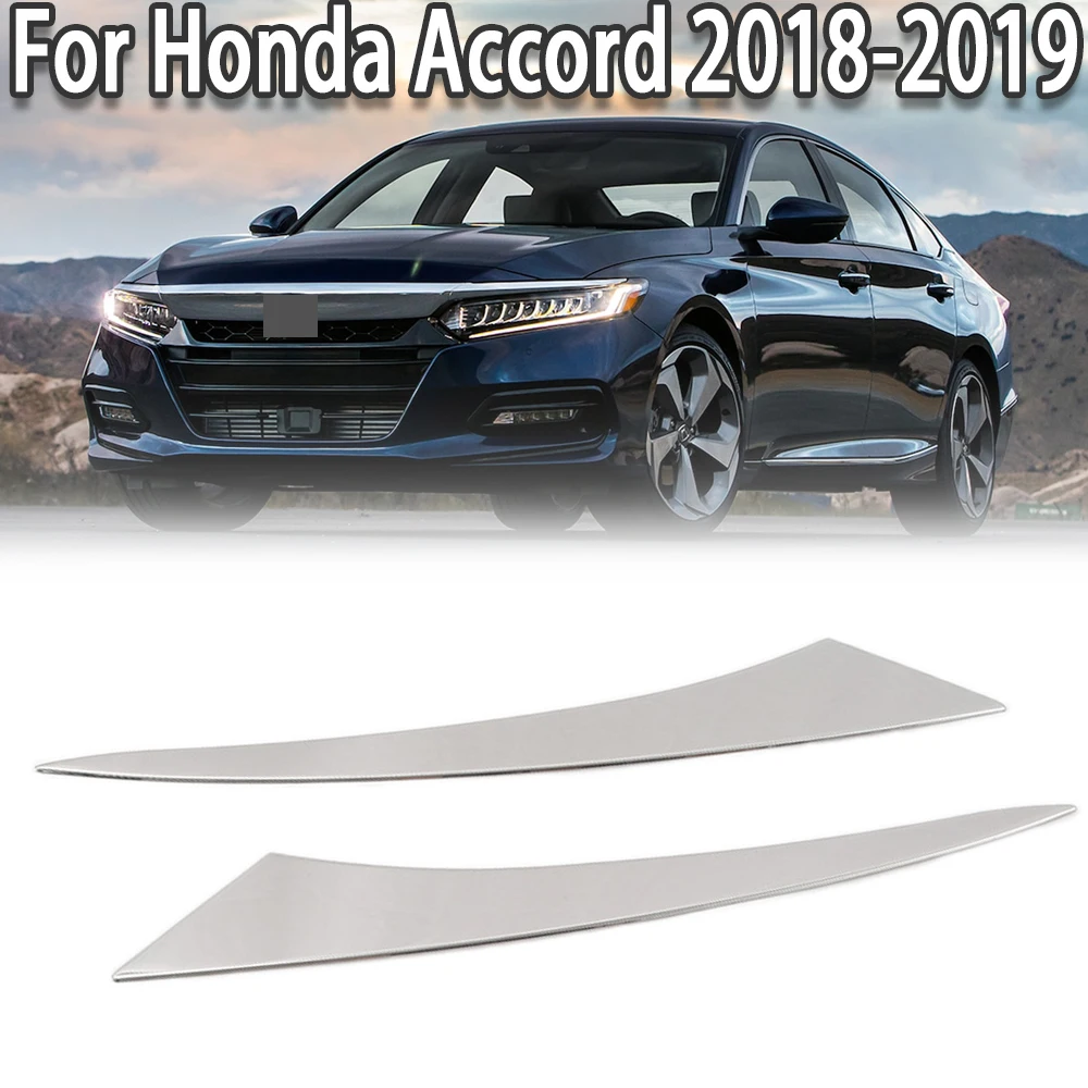 Car 1Pair Stainless Stee Headlight Eyebrow Cover Stickers For Honda Accord 2018 2019 2020