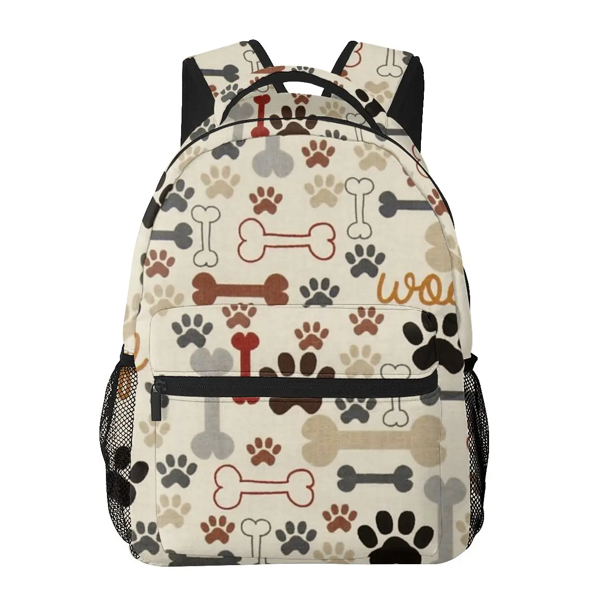 

NOISYDESIGNS Backpack Dog Paw And Bones Prints School Bag Teenage Large Capacity Student Rucksack Travel Laptop Bag Mochila