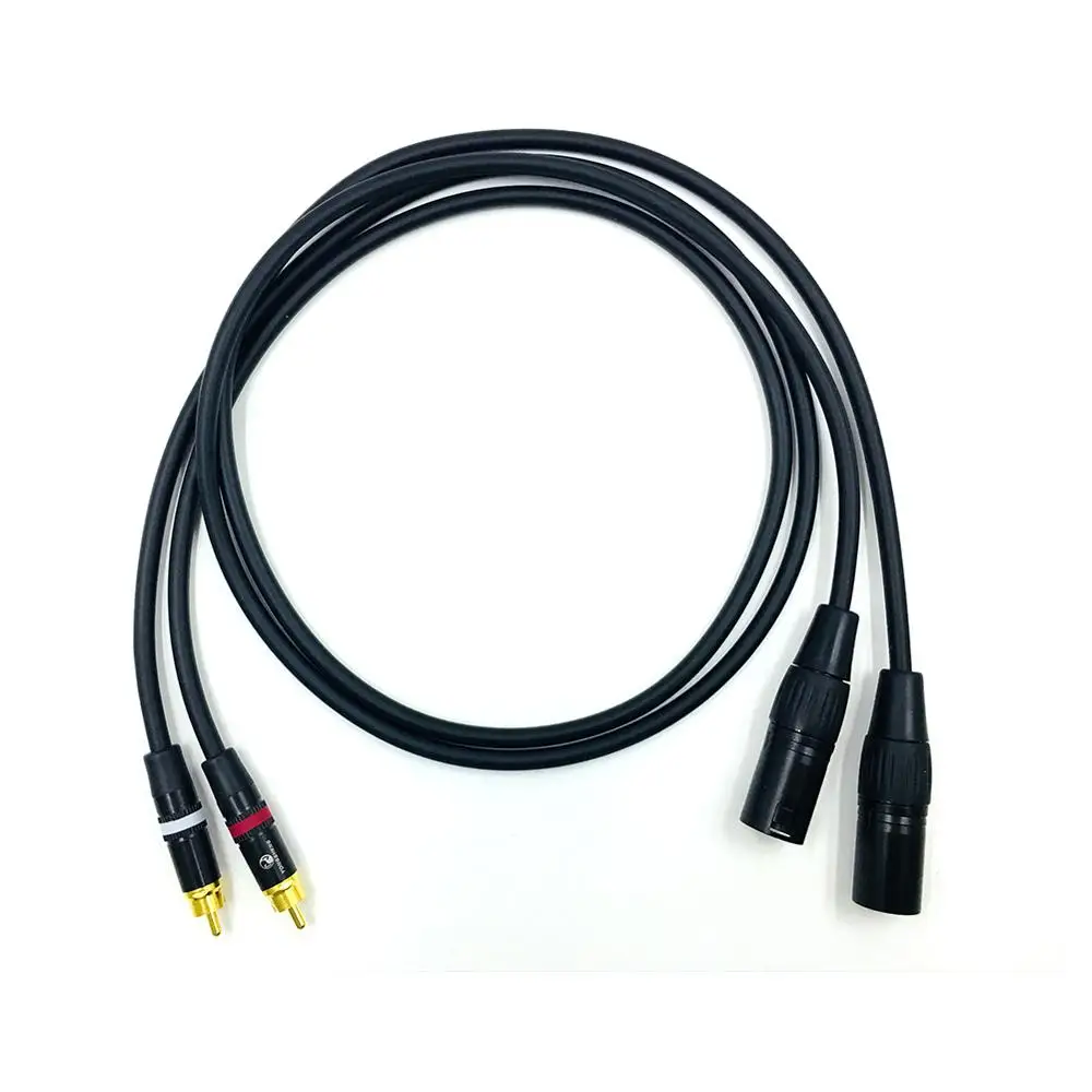 1 Pair Hifi RCA Male to Dual XLR Male Audio Cable High performance 3 Pin XLR Connectors RCA Male Cable