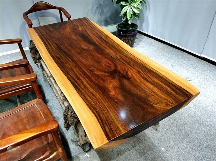 Big board solid wood log mahogany tea table Tea Board boss meeting table for living room