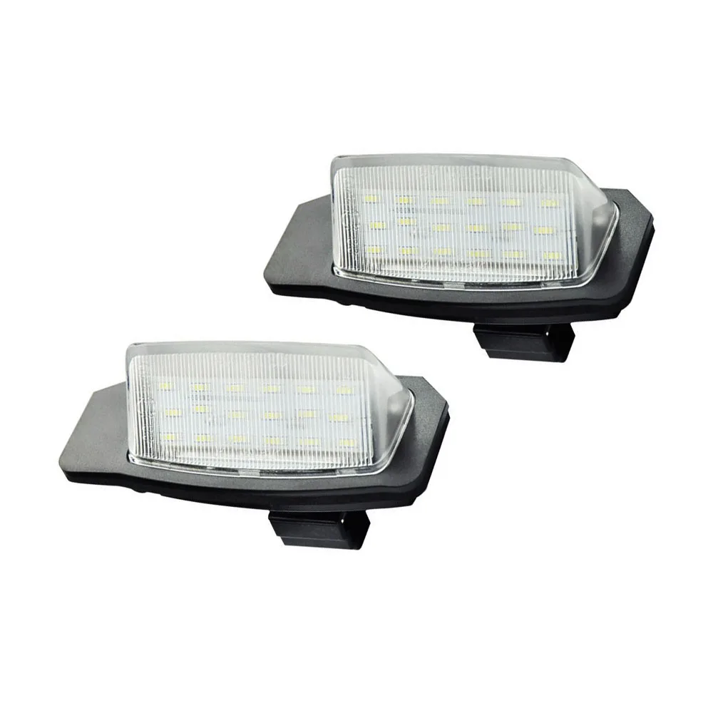 2Pcs For Mitsubishi Eclipse 1 2 3 4 Eclipse Cross Outlander Lancer Sportback White LED License Plate Light Number Plate Lamp