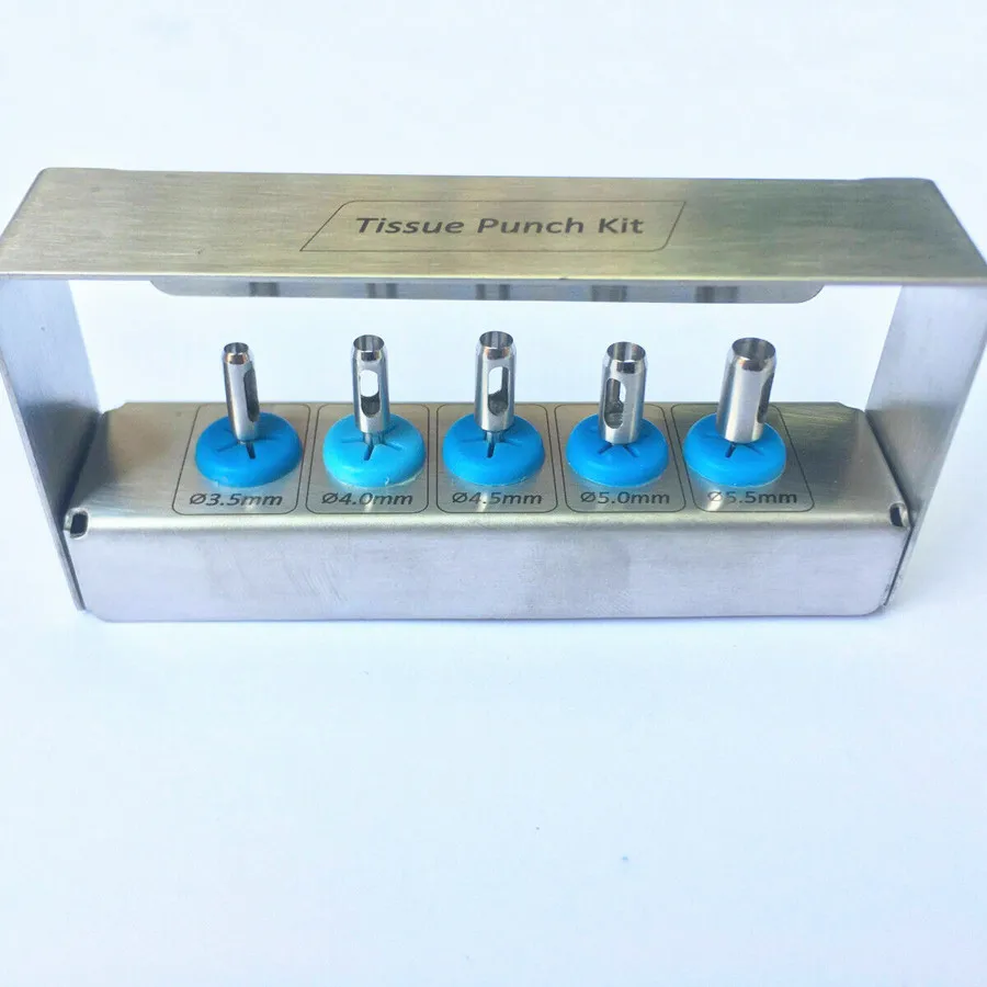 1 takım diş İmplant trefin Bur doku Punch paslanmaz çelik dikim araçları diş İmplant doku Punch cerrahi alet