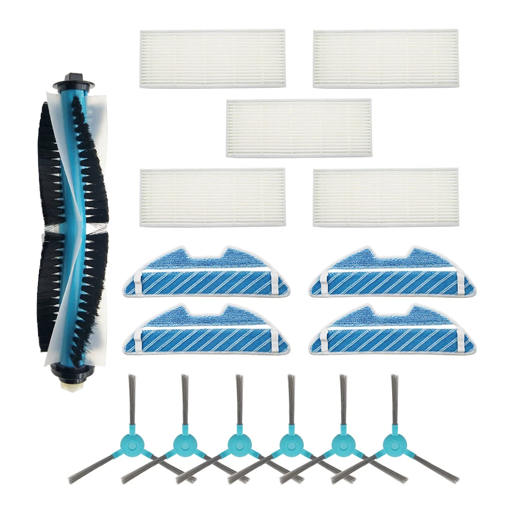 HEPA-filtro de aire para Robot aspirador Conga 1290 1390, paño de mopa, rodillo principal, Cepillo Lateral de repuesto, accesorios de repuesto
