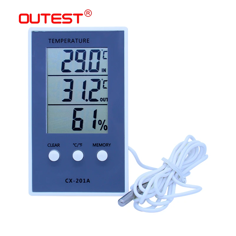 Digital LCD indoor outdoor thermometer hygrometer baby face display temperature humidity tester weather station CX-201A