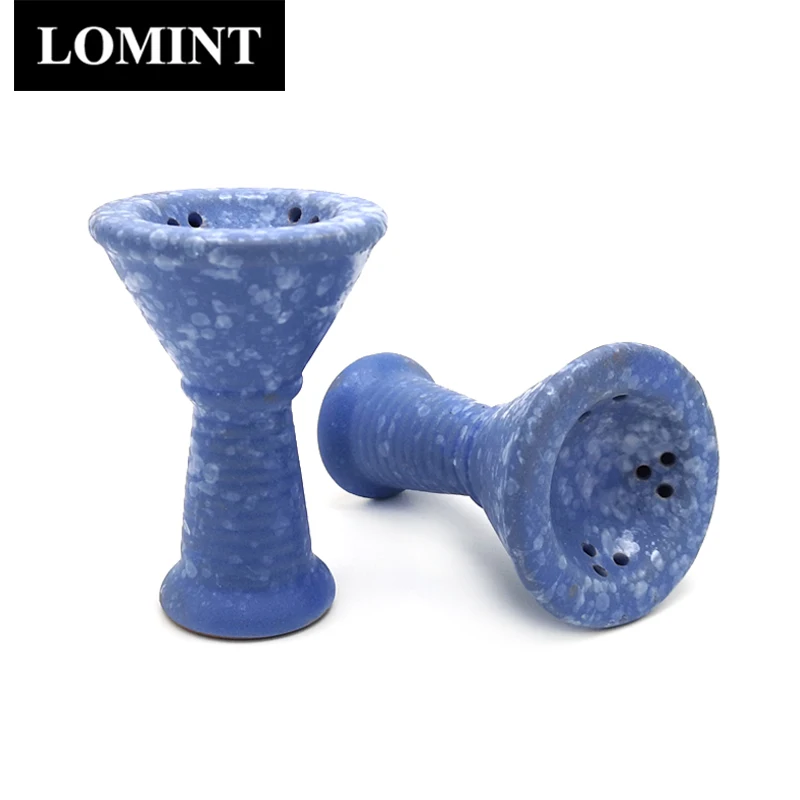 LOMINT Wine Cup Style Ceramic Hookah Bowls Small Shisha Tobacco Bowl Chicha Narguile Accessories Blue Color LM-239
