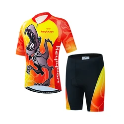 2025NEW KEYIYUAN Kids Cycling Jersey Set Boy Girl Short Sleeve MTB Cycle Clothing Suit Child Bicycle Wear Abbigliamento Ciclismo