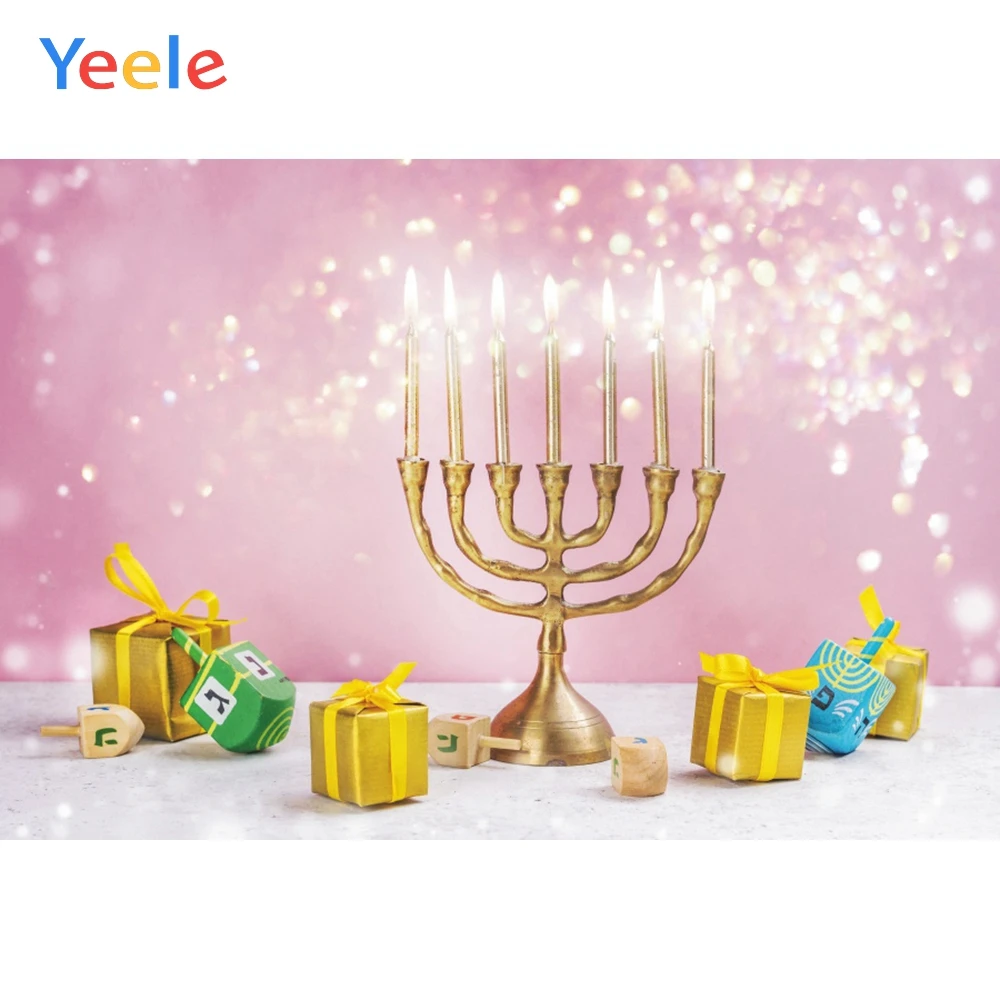 Happy Hanukkah Party Portraitเทียนปาร์ตี้การถ่ายภาพฉากหลังส่วนบุคคลถ่ายภาพพื้นหลังสำหรับPhoto Studio