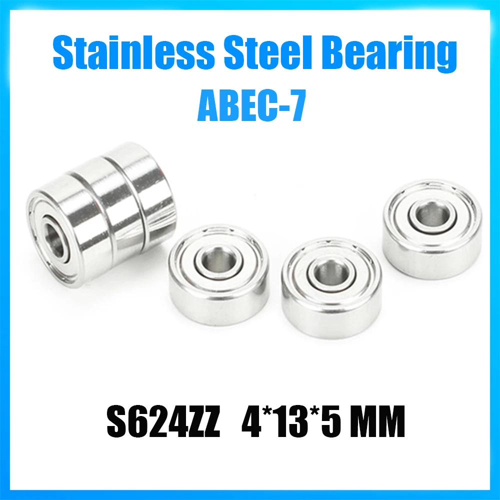 S624ZZ Bearing 4*13*5 mm 5Pcs ABEC-7 440C Roller Stainless Steel S624Z S624 Z ZZ R-1340HH Ball Bearings