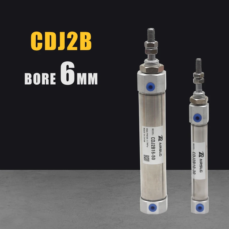 

CDJ2B Type Mini Pneumatic Air Cylinder Double Acting Single Rod 6mm Bore 5~200mm Stroke CDJ2B6