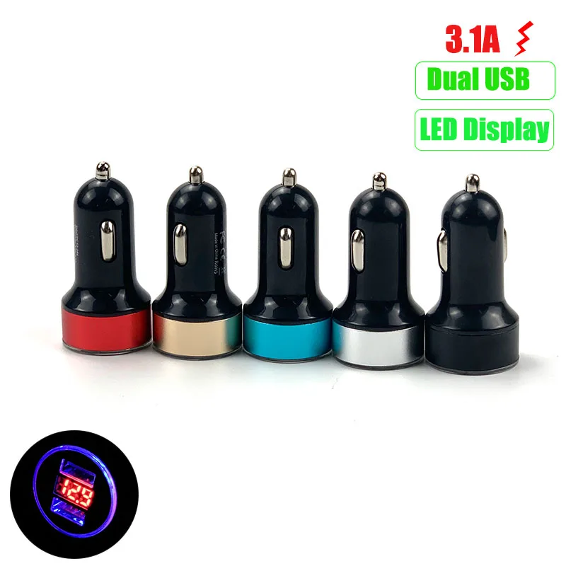 3.1A Dual USB Car Charger LED Display For Suzuki SX4 SWIFT Alto Liane Grand Vitara Jimny S-cross Splash Kizashi