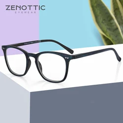 ZENOTTIC Anti Blue Light Blocking Reading Glasses Wood Grain Original Design Eyewear Computer Square Eyeglasses for Unisex