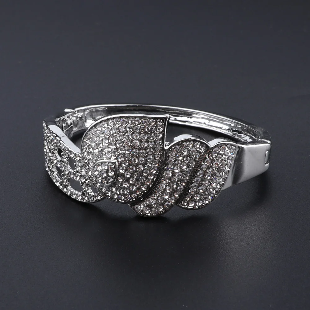 CYNTHIA Dubai African Silver Color Jewelry Sets For Women Bridal Gifts Necklace Earrings Bracelet Ring Set Italy Crystal Gifts 